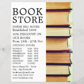 Rij oude boeken, Adverteren boekwinkel Flyer (Voorkant)