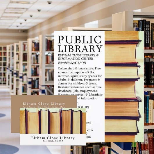 Rij Oude Boeken, Bibliotheekreclame Flyer