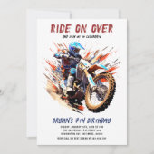 Rij over Boy Motorcross Racing 7e verjaardag Kaart (Voorkant)