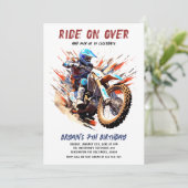 Rij over Boy Motorcross Racing 7e verjaardag Kaart (Staand voorkant)