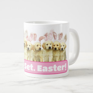 Rij puppy konijnen grote koffiekop