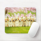 Rij puppy konijnen muismat (Met muis)