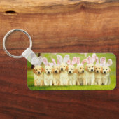 Rij puppy konijnen sleutelhanger (Achterkant)