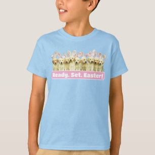 Rij puppy konijnen t-shirt