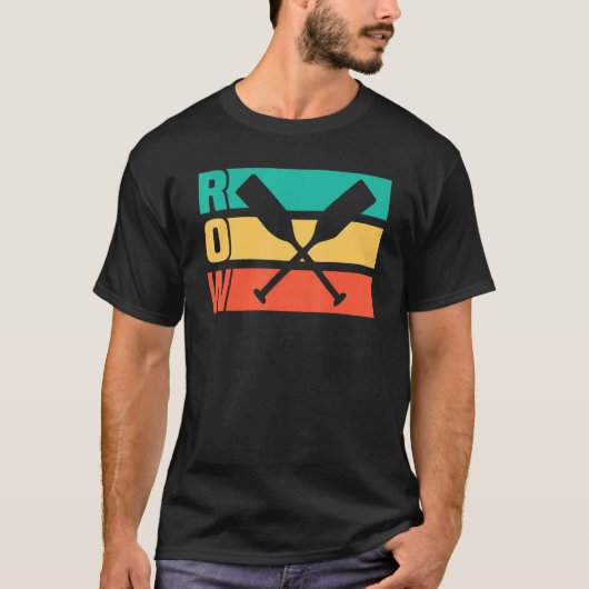 Rij Retro roeikleuren T-shirt (Voorkant)