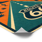 Rij Route 66 Desert Litho Poster (Hoek)