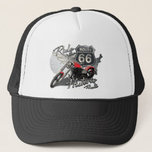Rij Route 66, Vintage Motorfiets Trucker Pet