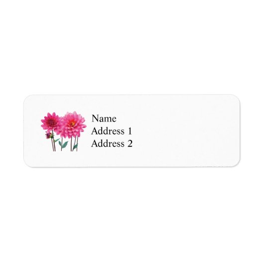Rij Roze Dahlias Etiket (Voorkant)