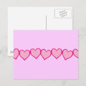 Rij Roze Harten Briefkaart (Voorkant / Achterkant)