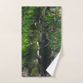 Rij schildpadden groene natuur foto handdoek (Handdoek)