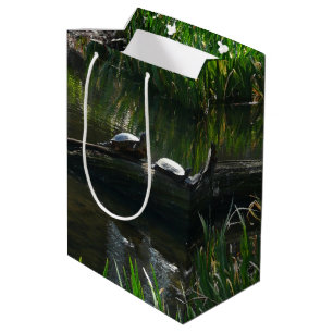 Rij schildpadden groene natuur foto medium cadeauzakje