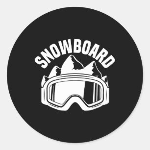 Rij Ski Snowboard Skiën Bril Sneeuw Snowboarder Ronde Sticker