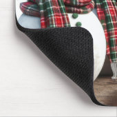 Rij Sneeuwmannen Dragen Tartan Plakken Sjaals Muismat (Hoek)