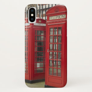 Rij telefoonhokjes aan de achterkant van de Royal iPhone X Hoesje