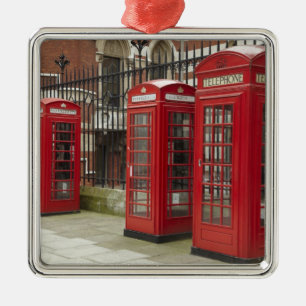 Rij telefoonhokjes aan de achterkant van de Royal Metalen Ornament