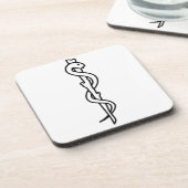 Rij van Asclepius [medisch symbool] Bier Onderzetter (Linkerzijde)