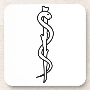 Rij van Asclepius [medisch symbool] Bier Onderzetter