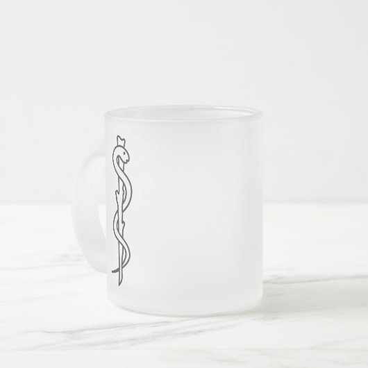 Rij van Asclepius [medisch symbool] Matglas Koffiemok (Voorkant links)