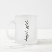 Rij van Asclepius [medisch symbool] Matglas Koffiemok (Links)