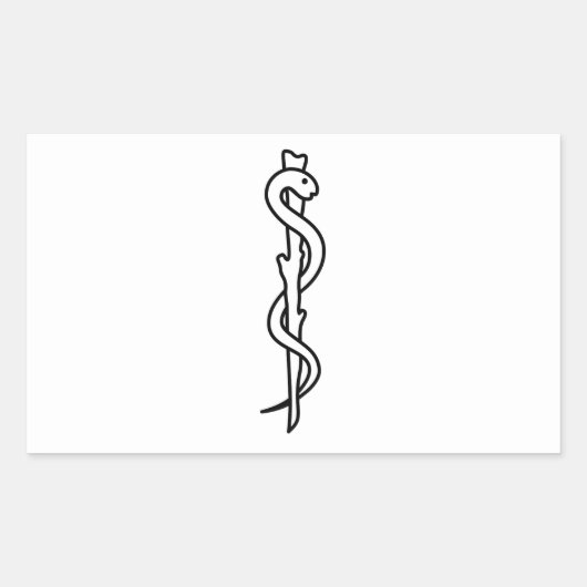 Rij van Asclepius [medisch symbool] Rechthoekige Sticker (Voorkant)