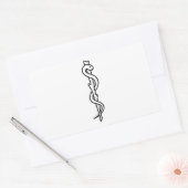 Rij van Asclepius [medisch symbool] Rechthoekige Sticker (Envelop)