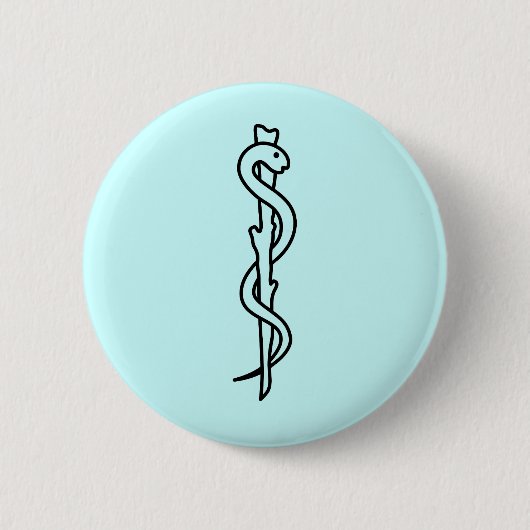 Rij van Asclepius [medisch symbool] Ronde Button 5,7 Cm (Voorkant)