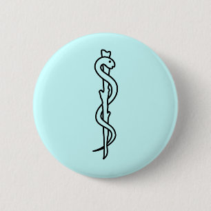 Rij van Asclepius [medisch symbool] Ronde Button 5,7 Cm