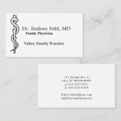 Rij van Asclepius [medisch symbool] Visitekaartje (Voorkant / Achterkant)