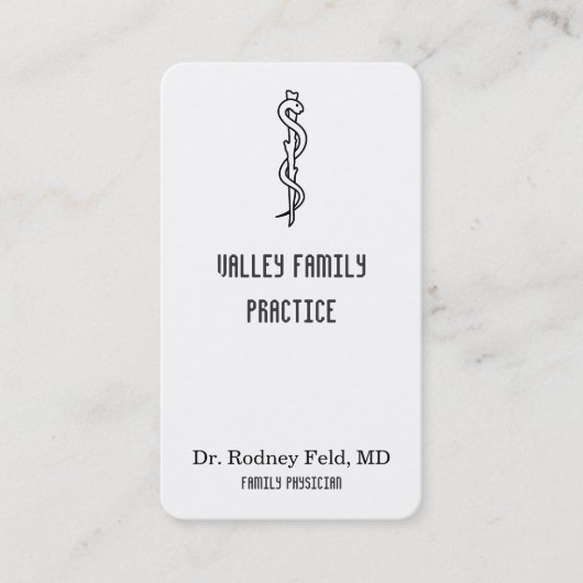 Rij van Asclepius [medisch symbool] Visitekaartje (Voorkant)