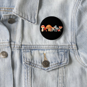 Rij van Cute Mushroom Fungi Lover Mycology Ronde Button 5,7 Cm