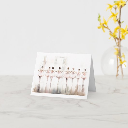 Rij van dansers Dancing BLANK Kaart (Gele Bloem)