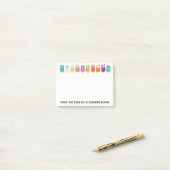 Rij van de eigenaar post-it® notes (Op bureau)