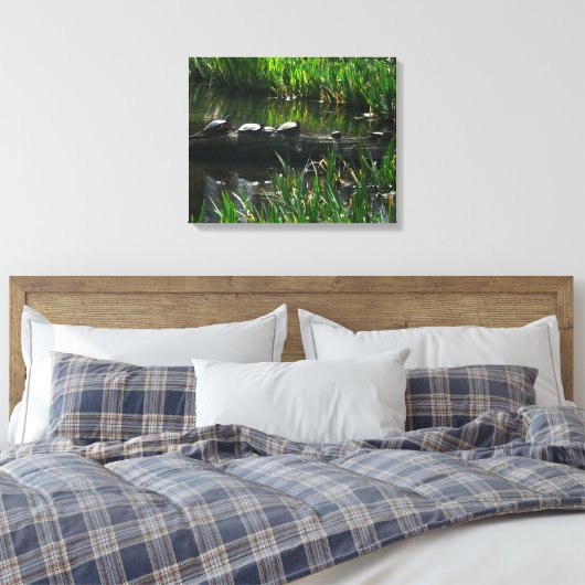 Rij van de groene Natuur van Turtles Foto Canvas Afdruk (Insitu (Slaapkamer))