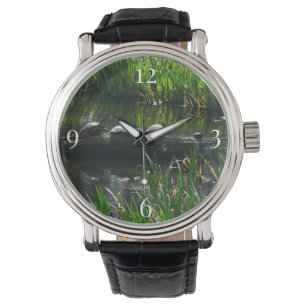 Rij van de groene Natuur van Turtles Foto Horloge