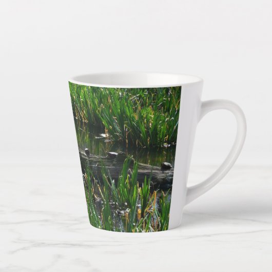 Rij van de groene Natuur van Turtles Foto Latte Mok (Rechts)