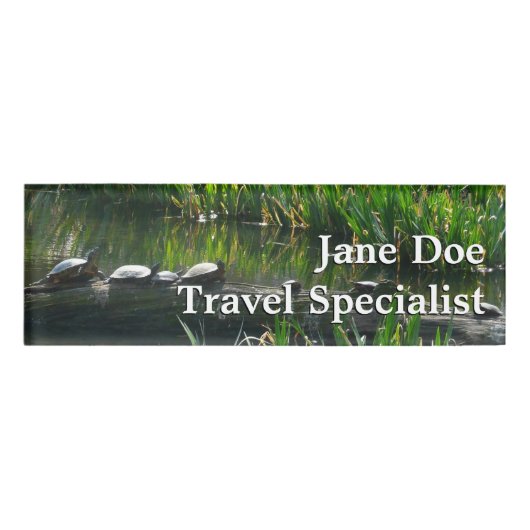 Rij van de groene Natuur van Turtles Foto Naambadge (Voorkant)