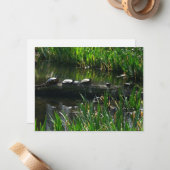 Rij van de groene Natuur van Turtles Foto Notitiekaartje (Voorkant / Achterkant in situ)