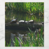 Rij van de groene Natuur van Turtles Foto Wijn Etiket (Enkel label)