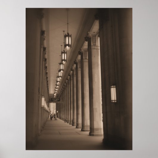 Rij van de pijlers - Civic Opera House - Chicago Poster (Voorkant)