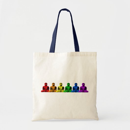 Rij van de regenboogboeddha tote bag (Voorkant)