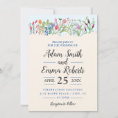 Rij van de Waterverf Wildbloemen Wedden Kaart (Voorkant)