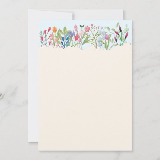 Rij van de Waterverf Wildbloemen Wedden Kaart (Achterkant)