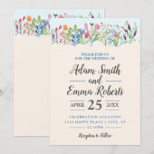 Rij van de Waterverf Wildbloemen Wedden Kaart (Voorkant / Achterkant)