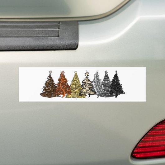 Rij van de Zeven Gay Beer Pride Flag kerstbomen Bumpersticker (Op auto)