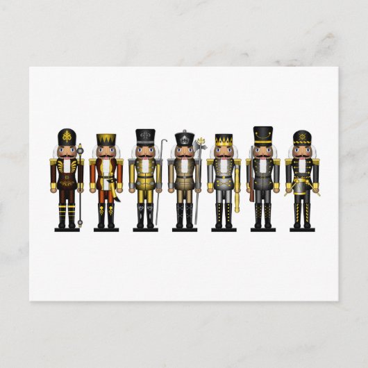 Rij van de zeven Gay Beer Pride Flag Nutcrackers Briefkaart (Voorkant)