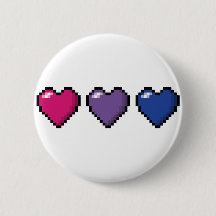 Rij van drie bisexual Pride Flag Pixel Hearts