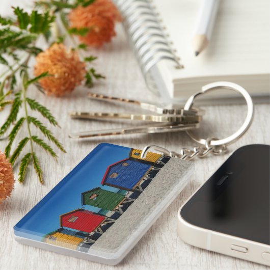 Rij van een kort gekleurde doorbraakhut sleutelhanger (Voorkant Rechts)