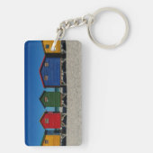 Rij van een kort gekleurde doorbraakhut sleutelhanger (achterkant)