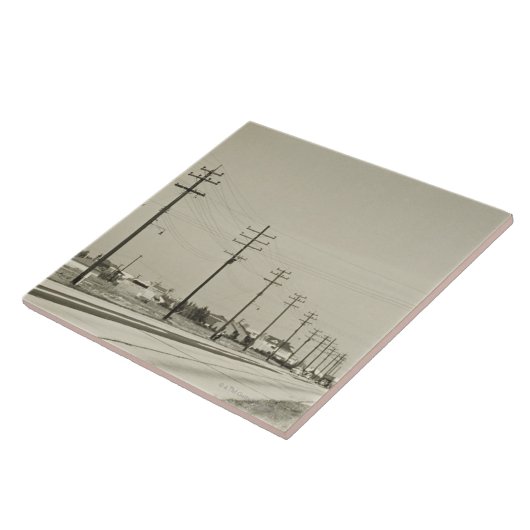 Rij van elektriciteitscentrales tegeltje (Zijkant)