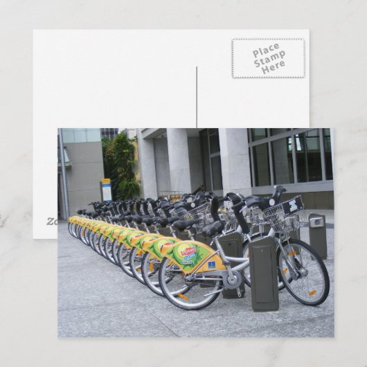 Rij van fietsen briefkaart (Voorkant / Achterkant)